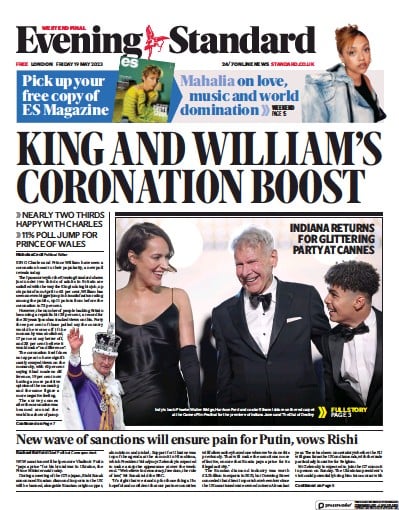 London Evening Standard (UK) Newspaper Front Page for 20 May 2023