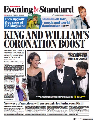 London Evening Standard (UK) Newspaper Front Page for 22 May 2023