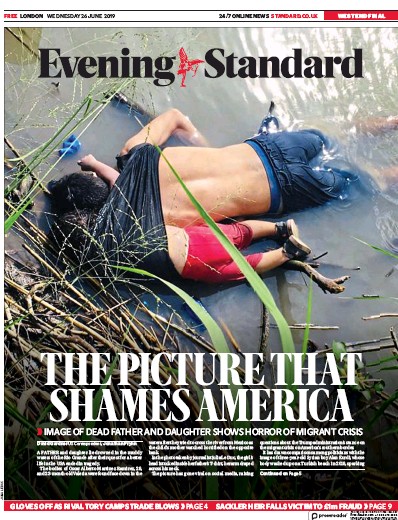 London Evening Standard Newspaper Front Page for 27 June 2019