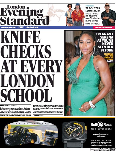 London Evening Standard Newspaper Front Page for 28 June 2017
