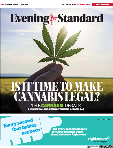 London Evening Standard Newspaper Front Page for 2 July 2019