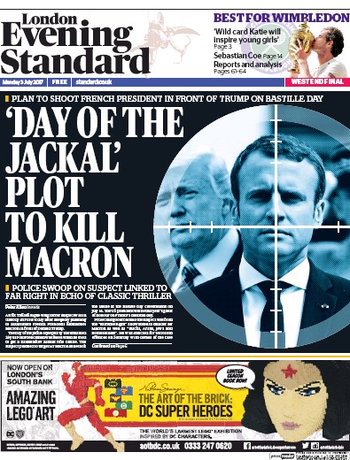London Evening Standard Newspaper Front Page for 4 July 2017