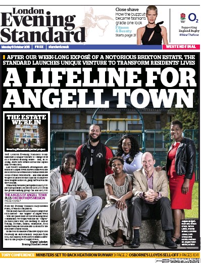 London Evening Standard Newspaper Front Page for 6 October 2015