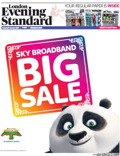 London Evening Standard Newspaper Front Page for 6 January 2016
