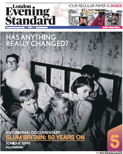 London Evening Standard Newspaper Front Page for 7 December 2016