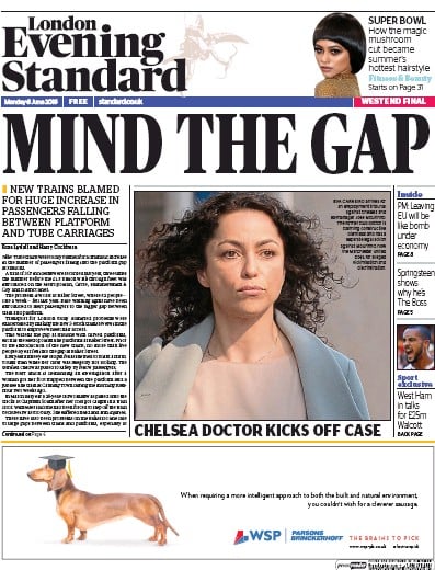 London Evening Standard Newspaper Front Page for 7 June 2016