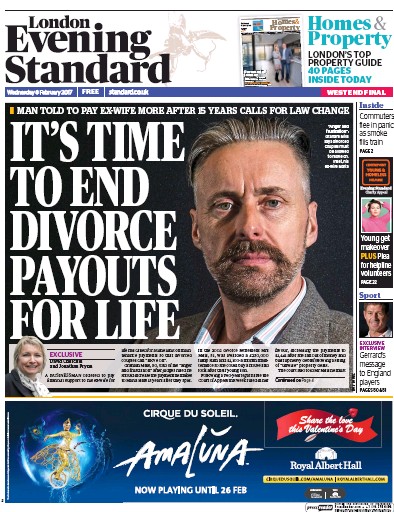 London Evening Standard Newspaper Front Page for 9 February 2017
