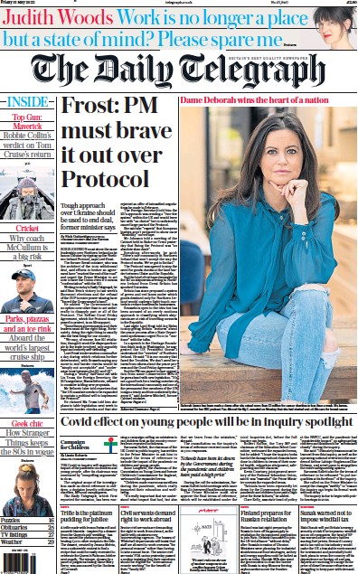 The Daily Telegraph (UK) Newspaper Front Page for 13 May 2022