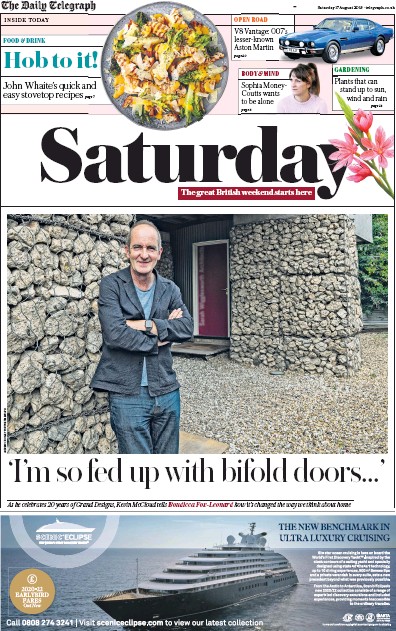 The Daily Telegraph Newspaper Front Page for 17 August 2019