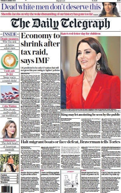 The Daily Telegraph (UK) Newspaper Front Page for 31 January 2023