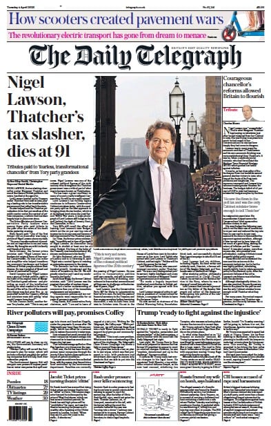 The Daily Telegraph (UK) Newspaper Front Page for 4 April 2023