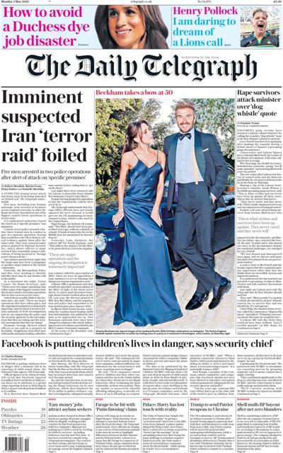 The Daily Telegraph (UK) Newspaper Front Page for 5 May 2025