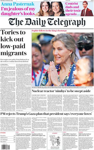 The Daily Telegraph (UK) Newspaper Front Page for 6 February 2025