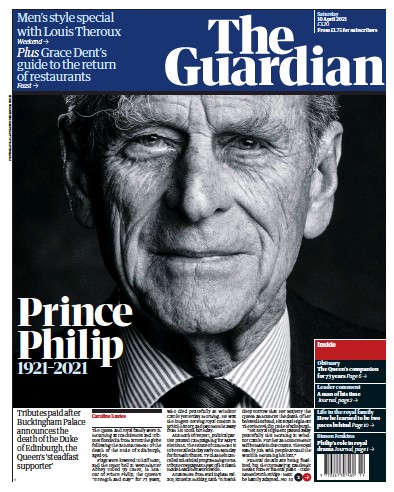 The Guardian (UK) Newspaper Front Page for 10 April 2021