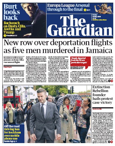 The Guardian Newspaper Front Page for 10 May 2019