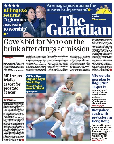 The Guardian Newspaper Front Page for 10 June 2019