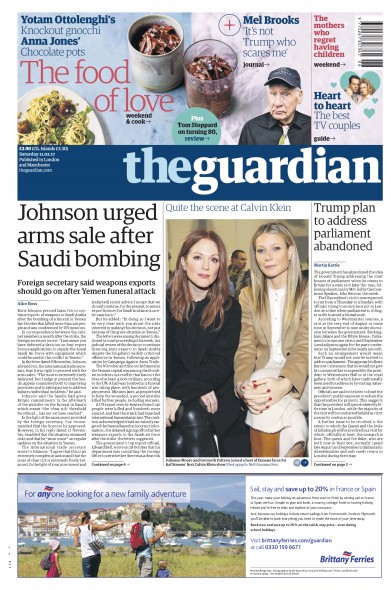The Guardian Newspaper Front Page for 11 February 2017
