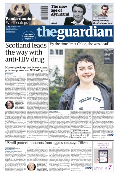 The Guardian Newspaper Front Page for 11 April 2017