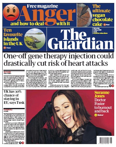 The Guardian (UK) Newspaper Front Page for 11 May 2019