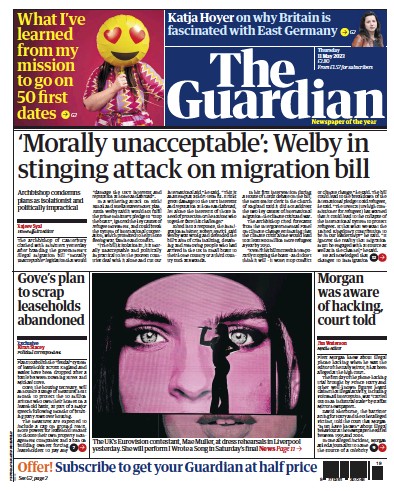 The Guardian (UK) Newspaper Front Page for 11 May 2023