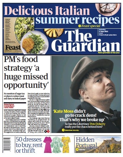 The Guardian (UK) Newspaper Front Page for 11 June 2022