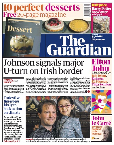 The Guardian Newspaper Front Page for 12 October 2019