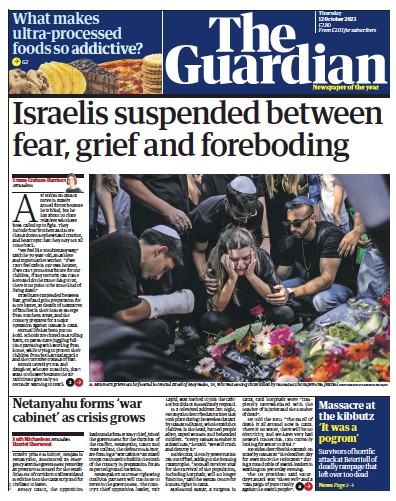 The Guardian (UK) Newspaper Front Page for 12 October 2023