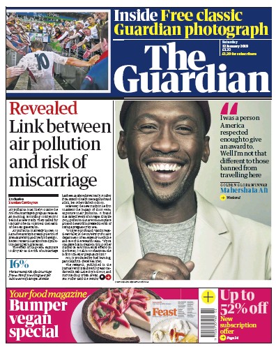 The Guardian (UK) Newspaper Front Page for 12 January 2019