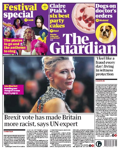 The Guardian Newspaper Front Page for 12 May 2018