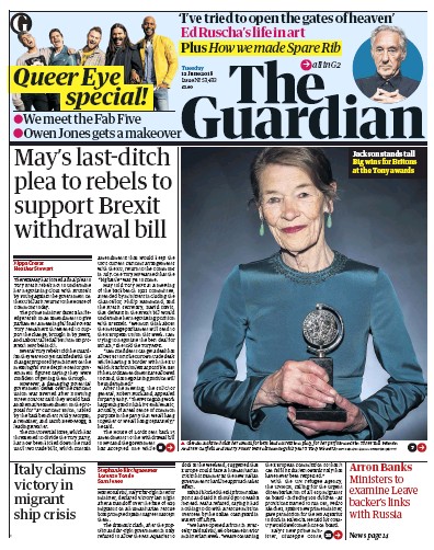 The Guardian (UK) Newspaper Front Page for 12 June 2018