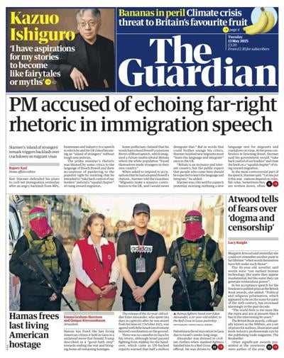 The Guardian (UK) Newspaper Front Page for 13 May 2025