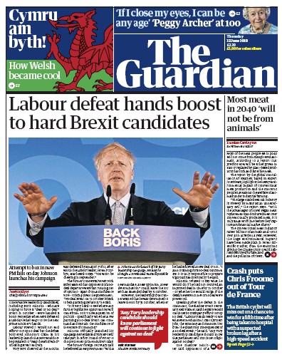 The Guardian Newspaper Front Page for 13 June 2019