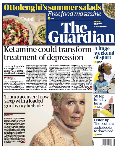 The Guardian Newspaper Front Page for 13 July 2019