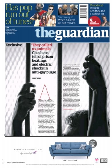 The Guardian Newspaper Front Page for 14 April 2017
