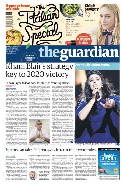 The Guardian Newspaper Front Page for 14 May 2016
