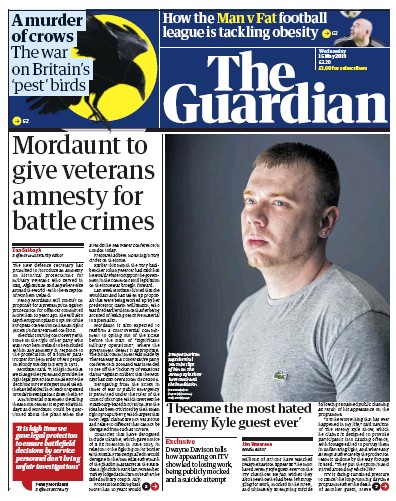 The Guardian Newspaper Front Page for 15 May 2019
