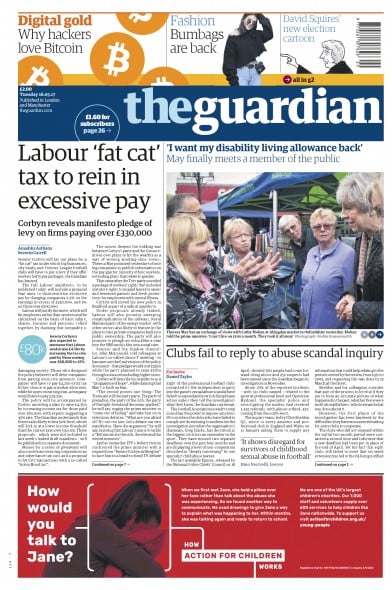 The Guardian (UK) Newspaper Front Page for 16 May 2017