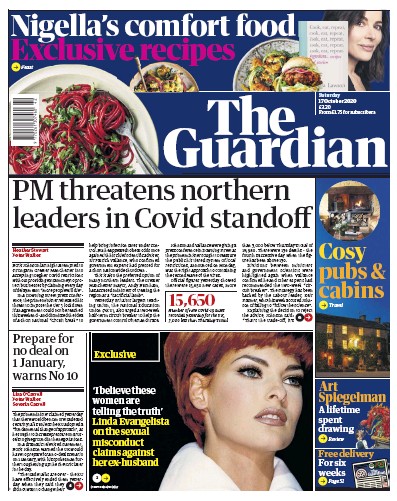 The Guardian Newspaper Front Page for 17 October 2020