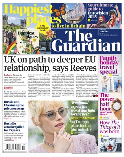 The Guardian (UK) Newspaper Front Page for 17 May 2025