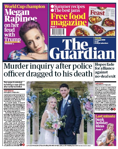 The Guardian (UK) Newspaper Front Page for 17 August 2019