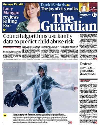 The Guardian Newspaper Front Page for 17 September 2018