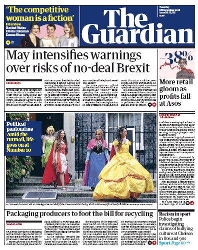 The Guardian (UK) Newspaper Front Page for 18 December 2018