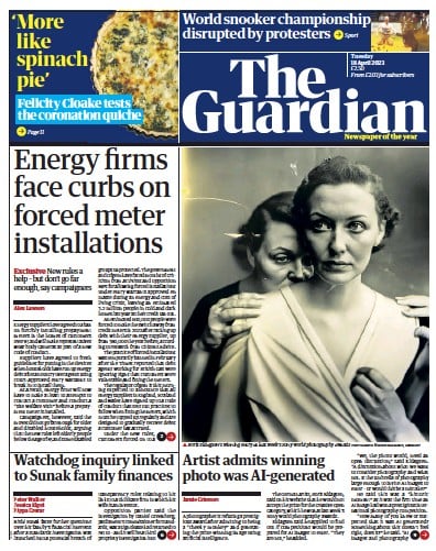 The Guardian (UK) Newspaper Front Page for 18 April 2023