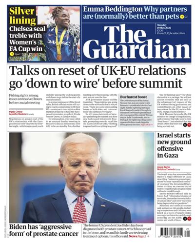 The Guardian (UK) Newspaper Front Page for 19 May 2025