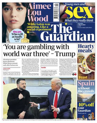 The Guardian (UK) Newspaper Front Page for 1 March 2025