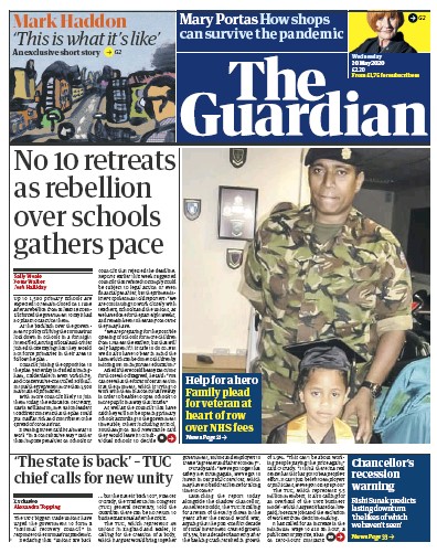 The Guardian Newspaper Front Page for 20 May 2020