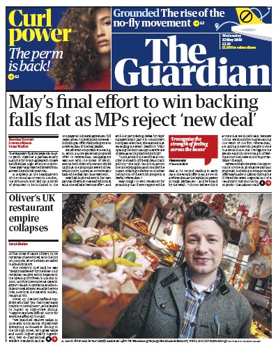 The Guardian Newspaper Front Page for 22 May 2019
