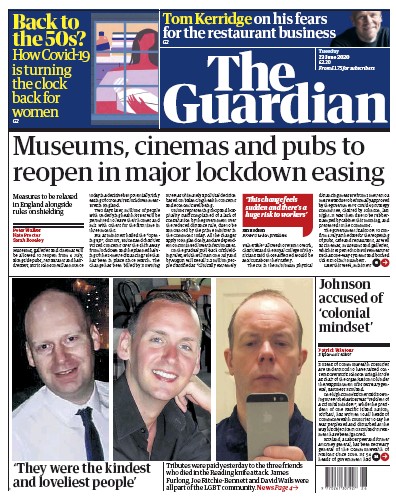 The Guardian Newspaper Front Page for 23 June 2020