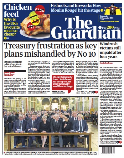 The Guardian (UK) Newspaper Front Page for 24 November 2021