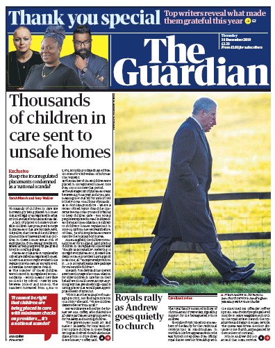 The Guardian Newspaper Front Page for 26 December 2019